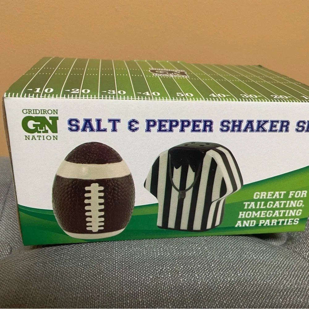 Football salt and pepper shakers